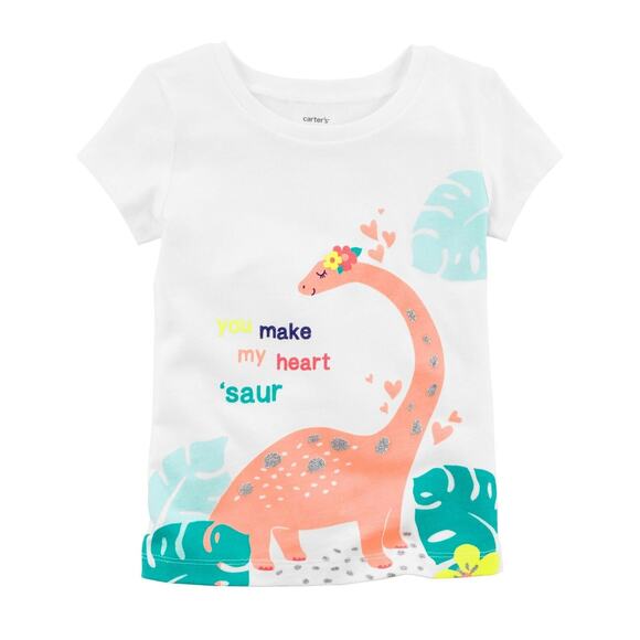 Carter's Baby's Tee-Dinosaur Jersey Orange Teal 3m - Picture 1 of 3